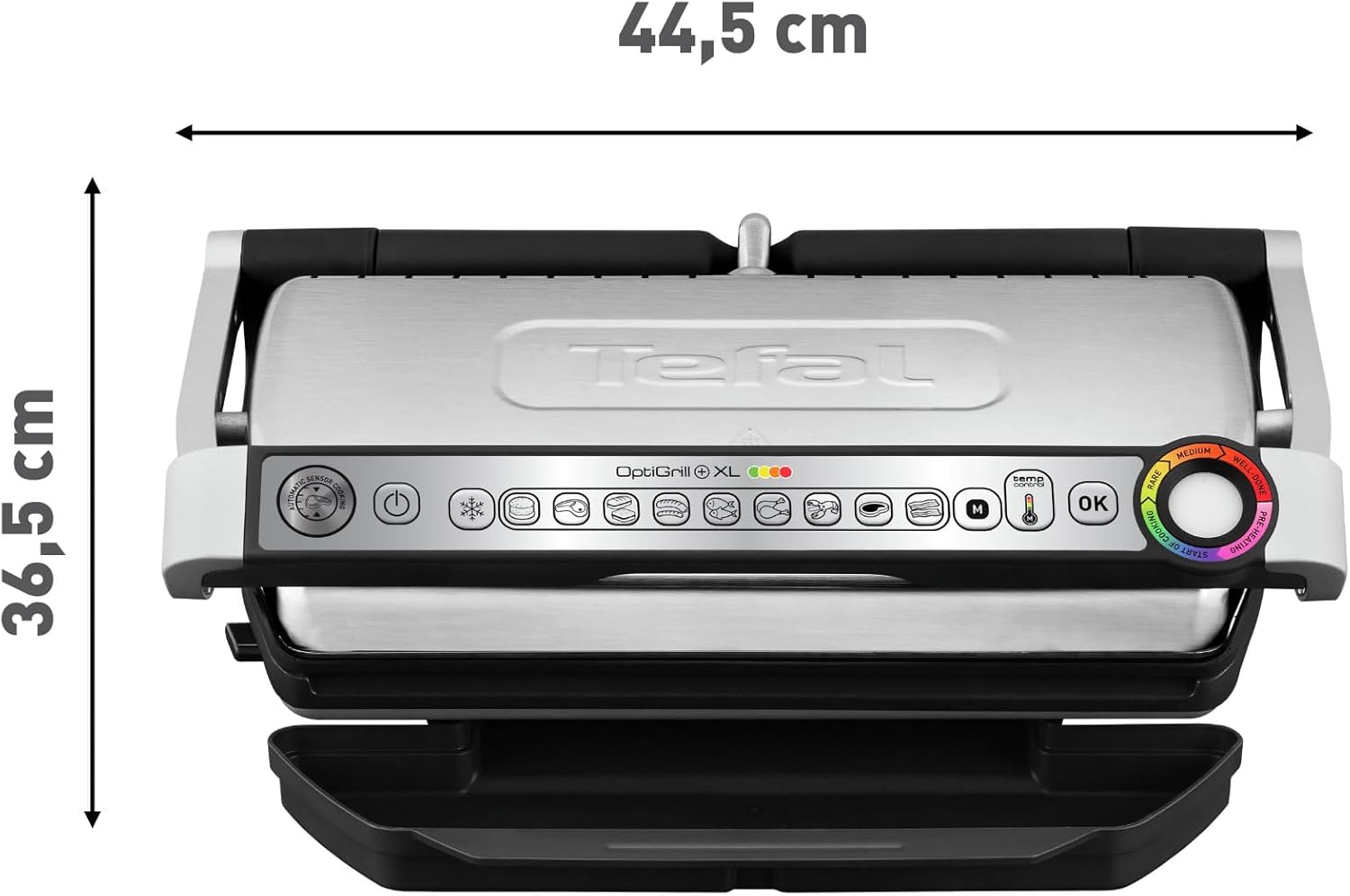 Tefal - Optigrill+ XL - format XL - 9 programmes, manuel, jusqu’à 8 pers - GC722D16