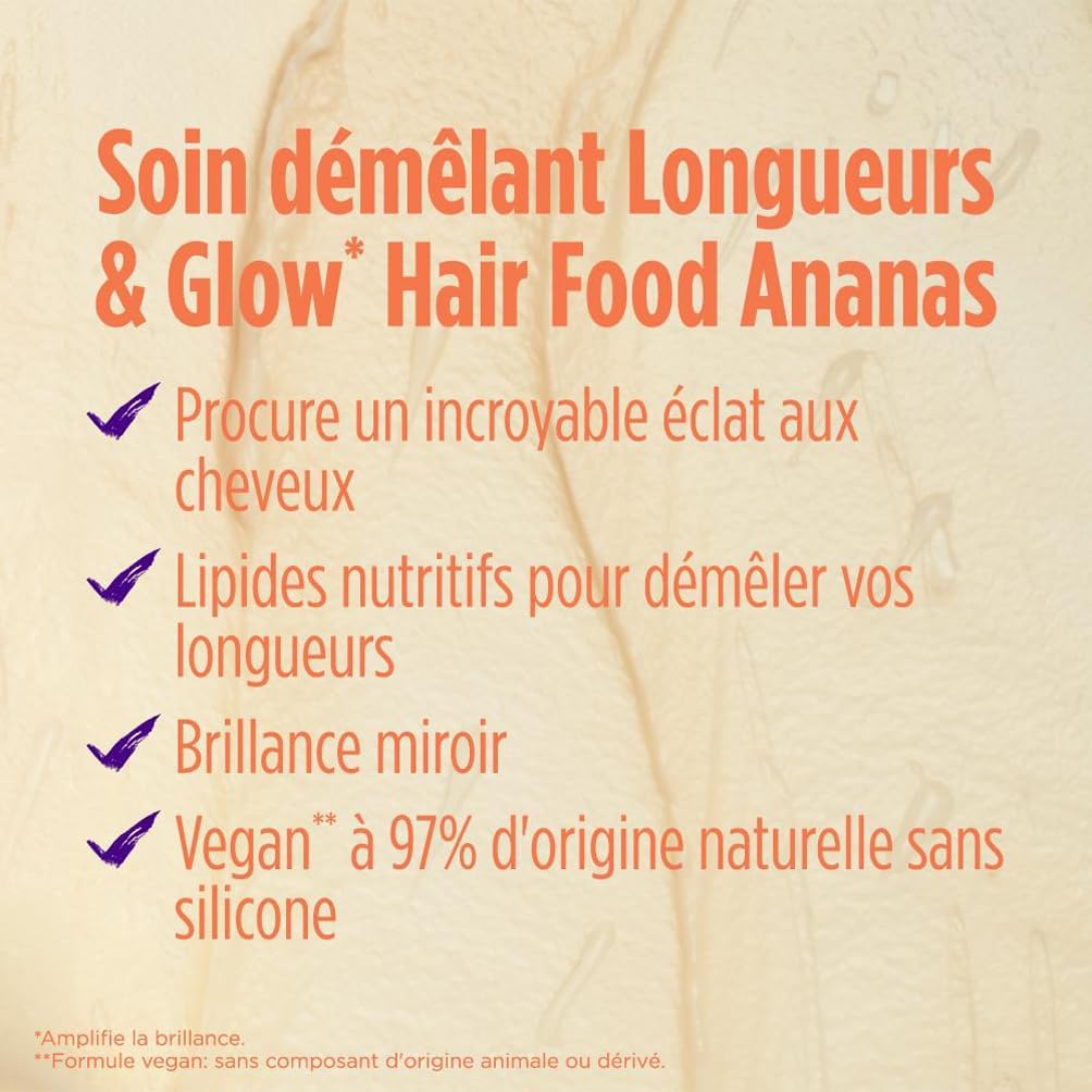 Garnier - Fructis Hair Food - 350 ml - Après-shampooing vegan, 97% naturel, pour cheveux longs et ternes