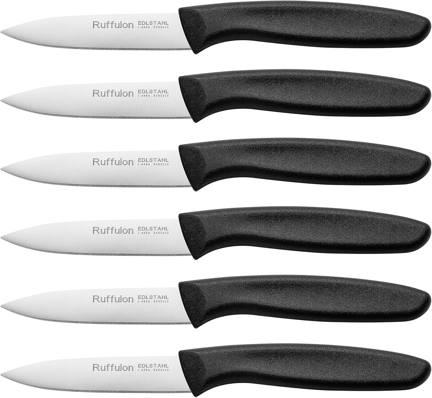 Ensemble de couteaux à légumes - 6 pièces inox - manche ergonomique, lavable, lame tranchante