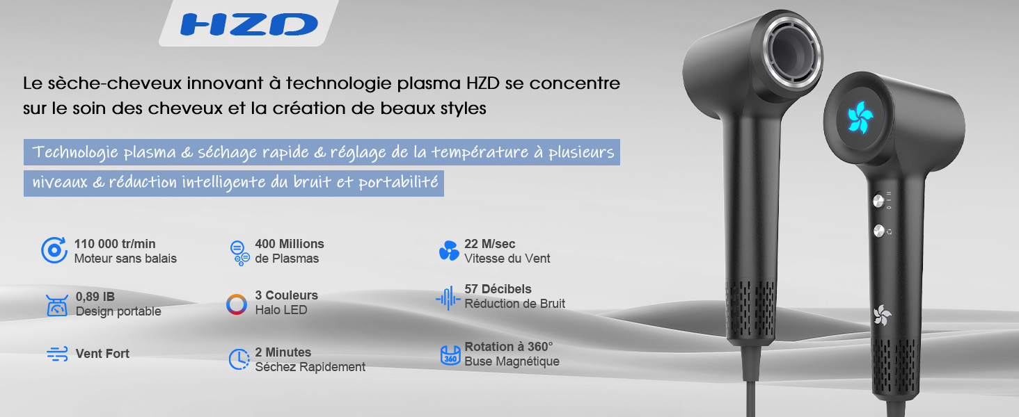 Sèche-cheveux à technologie innovante HZD