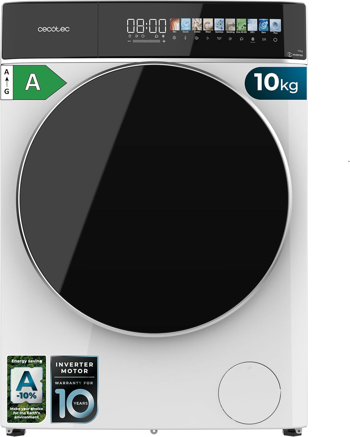 Cecotec - Bolero DressCode 10900 Inverter - 10kg, 1400tr/min, écran 10,3