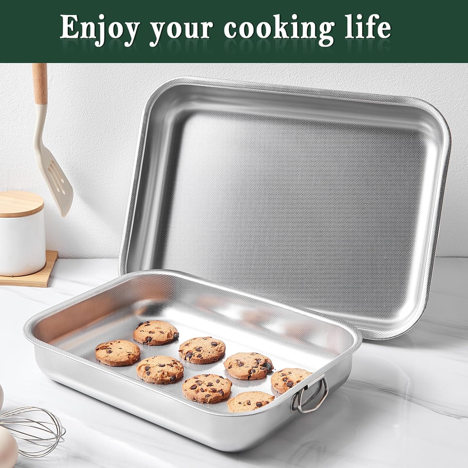 ROSSETTO - Plat à Four inox nid d’abeille, poignées, 25cm