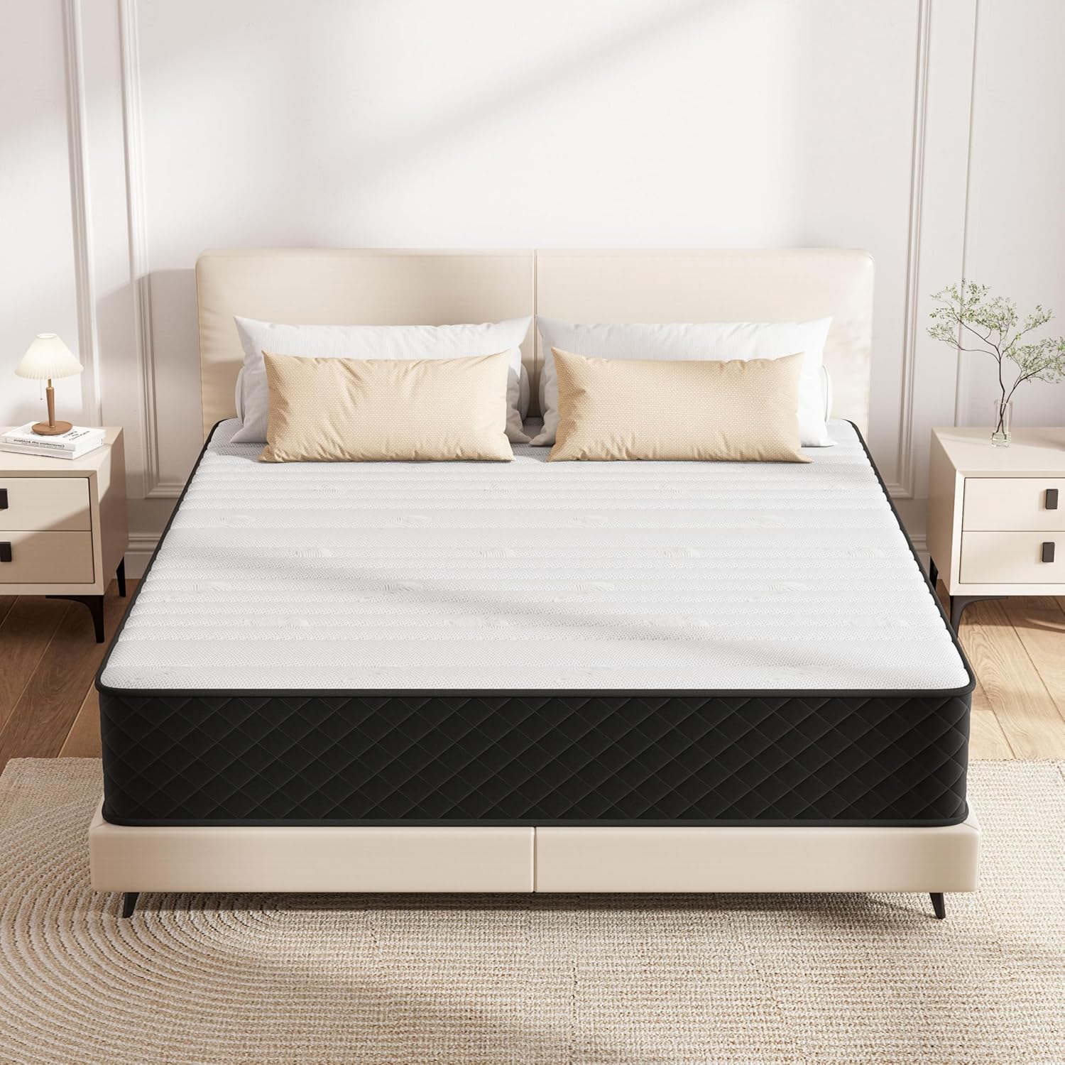 Matoresu - matelas double extra ferme - 135x190x25 cm - mousse mémoire hybride, soutien optimal