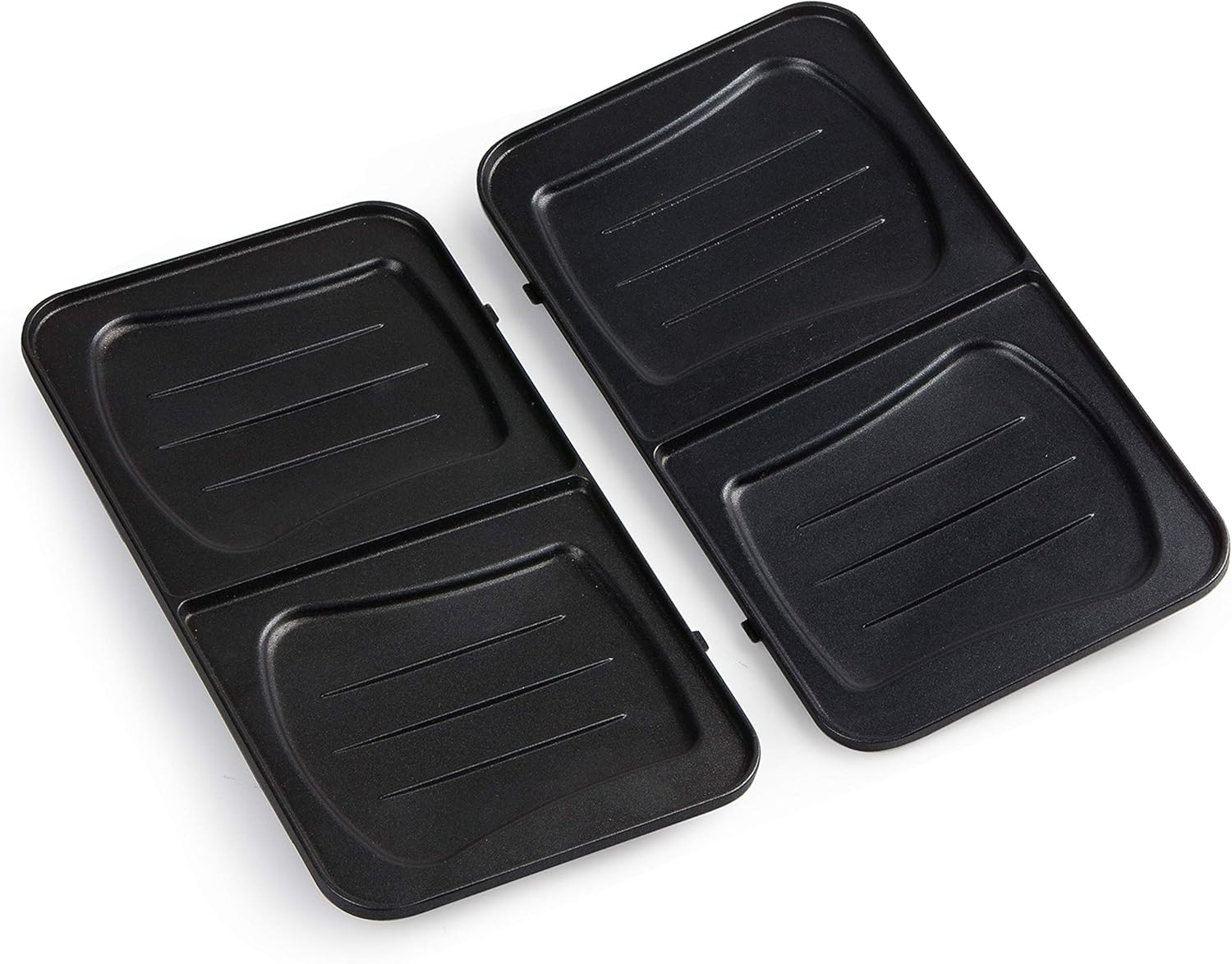 DOMO - Snackmaker 3-en-1 inox/Noir, plaques antiadhésives, DO9136C