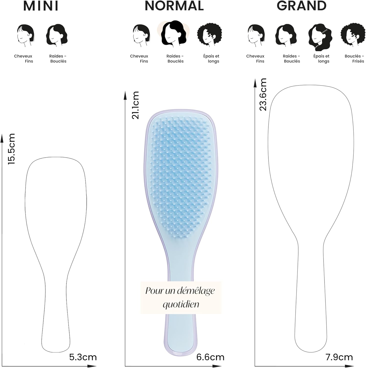 Tangle Teezer - Ultimate Detangler - Picots 2 niveaux, démêle secs/mouillés, réduit casse, tous cheveux, lilas bleu