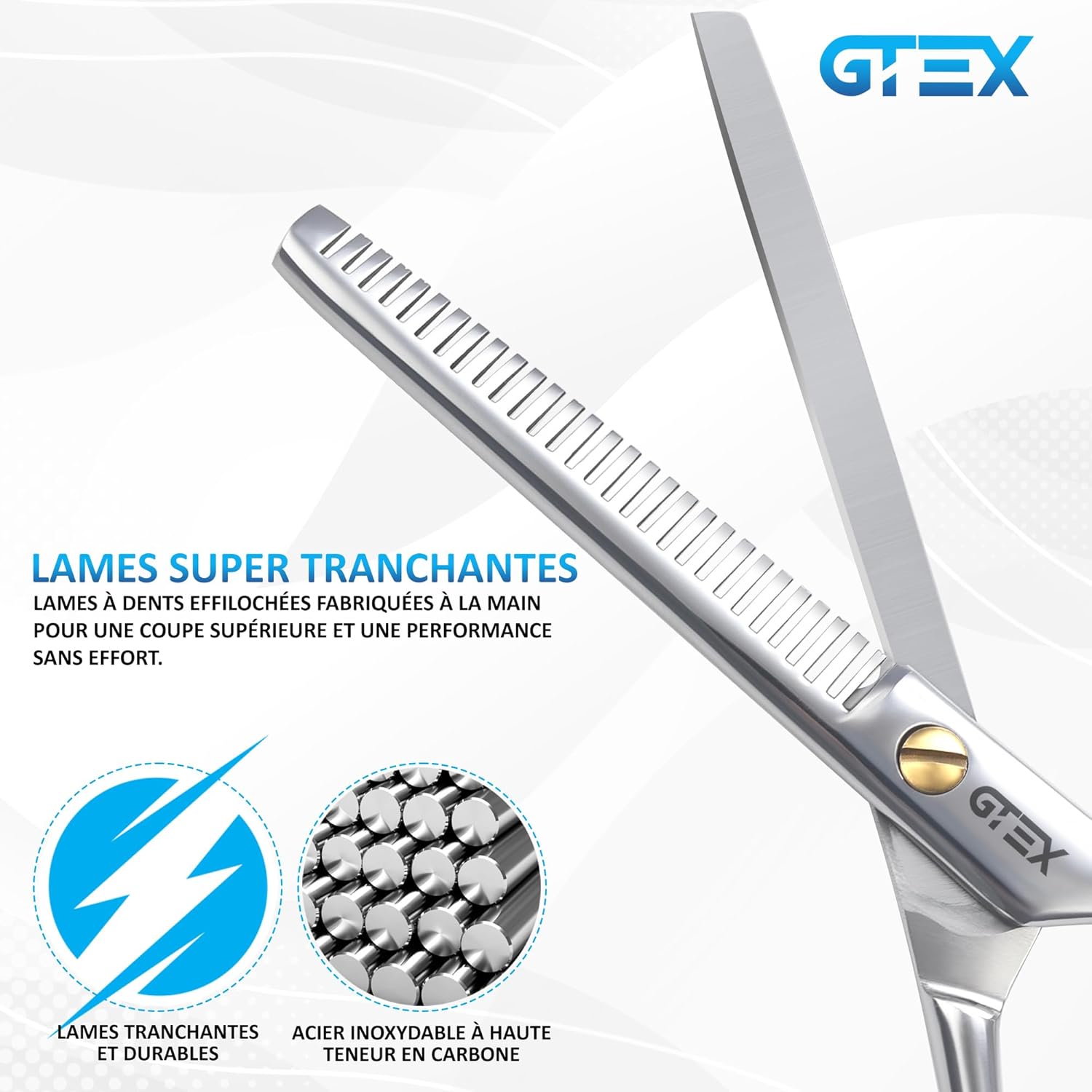 GTEX - Ciseaux désépaississants 6,5'' - inox haute teneur en carbone