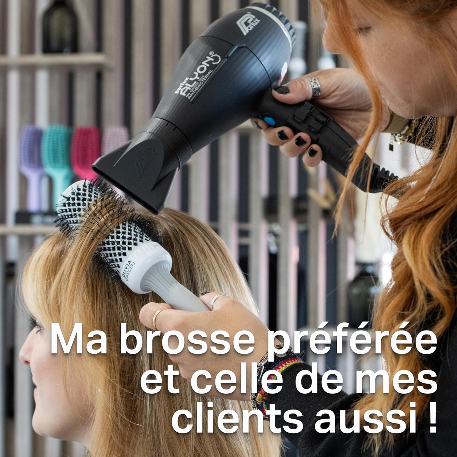 Olivia Garden - Expert Blowout Shine - brosse ronde céramique antistatique pour brushing sans frisottis, 53mm