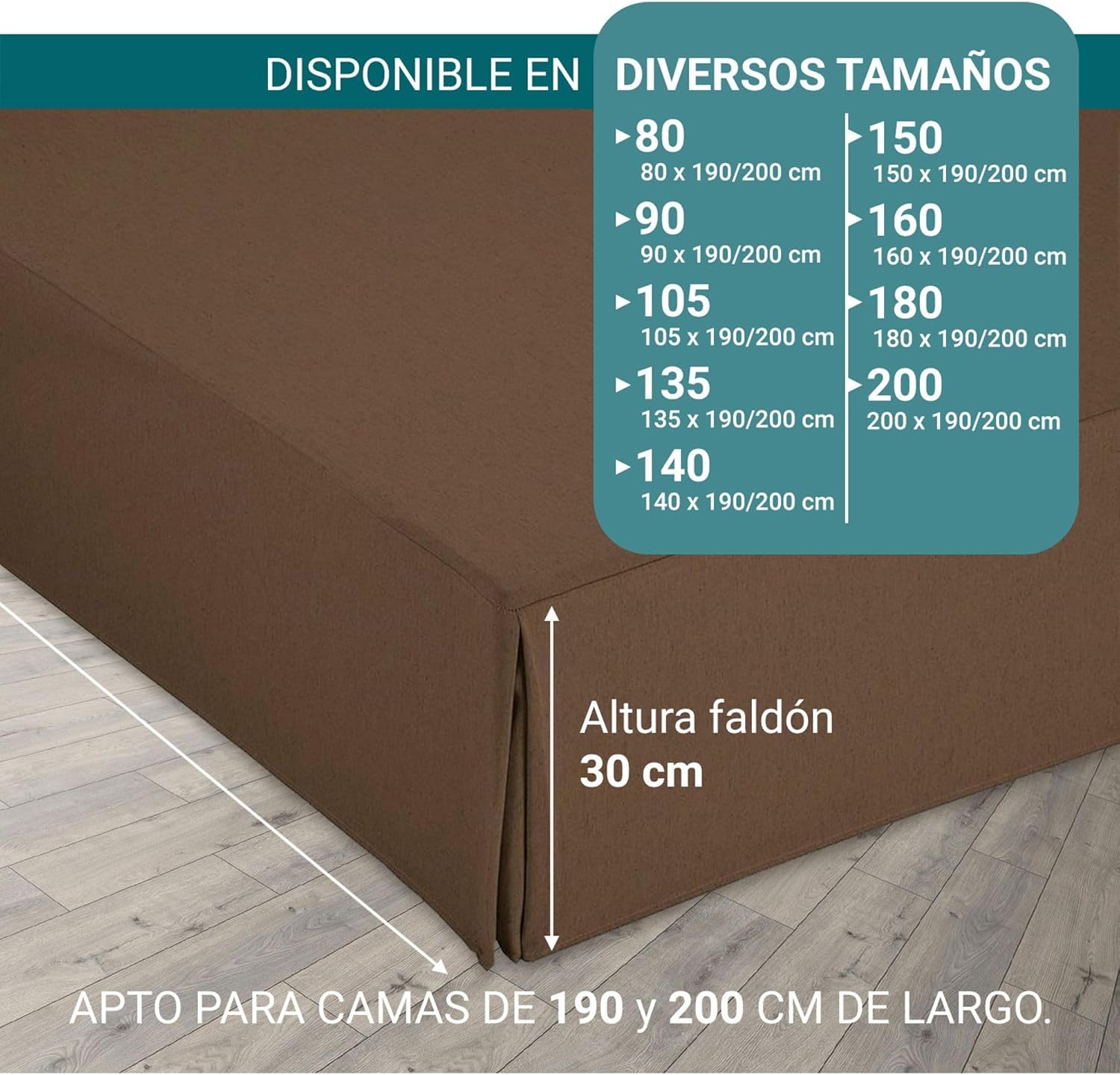 Drap-housse canapé - marron - 105x190/200 cm - antidérapant, respirant, fabrication Espagne