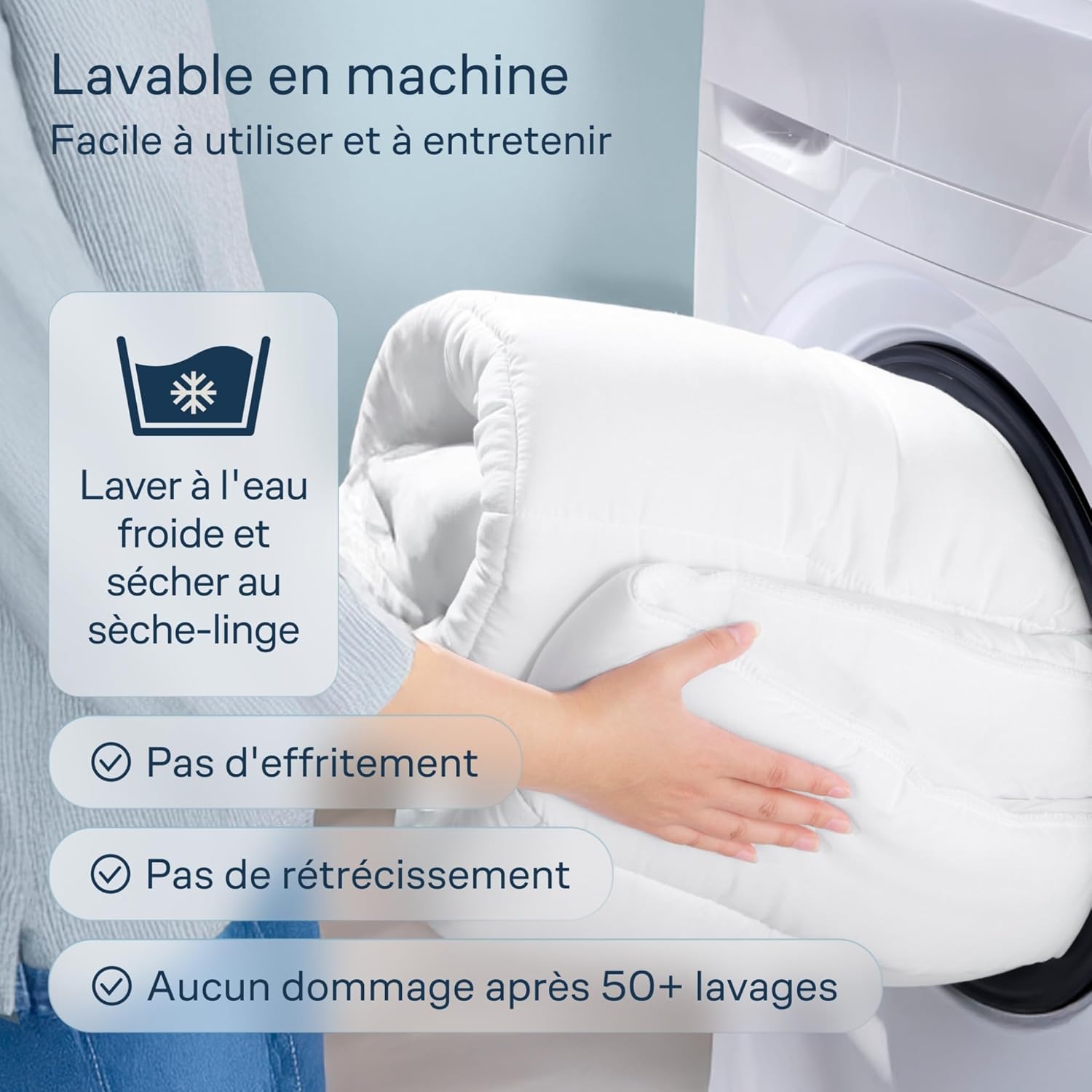 Surmatelas - Double Confort Ultra-Doux, coton, 160x200 cm, respirant