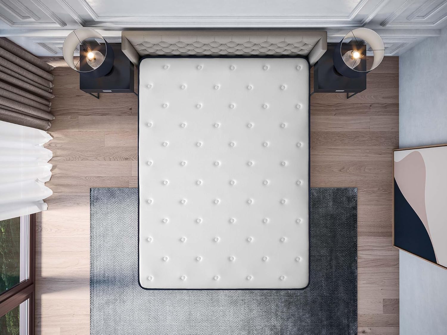 COSMOS - Upsilon - 120x190 cm - Mémoire de forme, latex, 21 cm, 7 zones, réversible