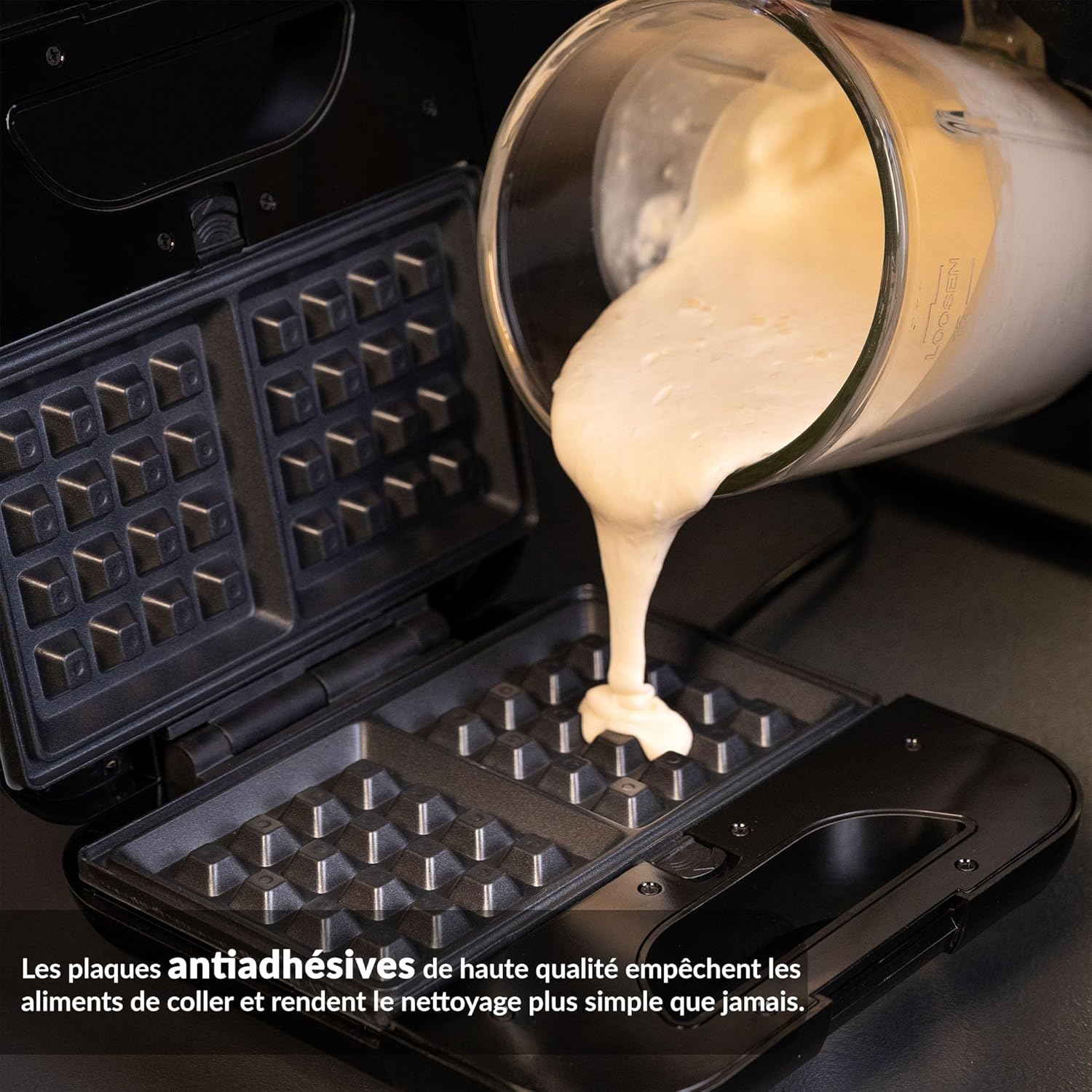 LEHMANN - Appareil 3-en-1, plaques interchangeables, revêtement antiadhésif, préparation rapide