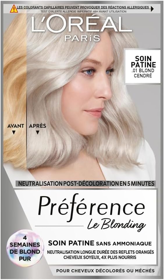 L'Oréal Paris - Préférence Le Blonding - soin post-décoloration, sans ammoniaque, neutralise reflets orangés, blond cend