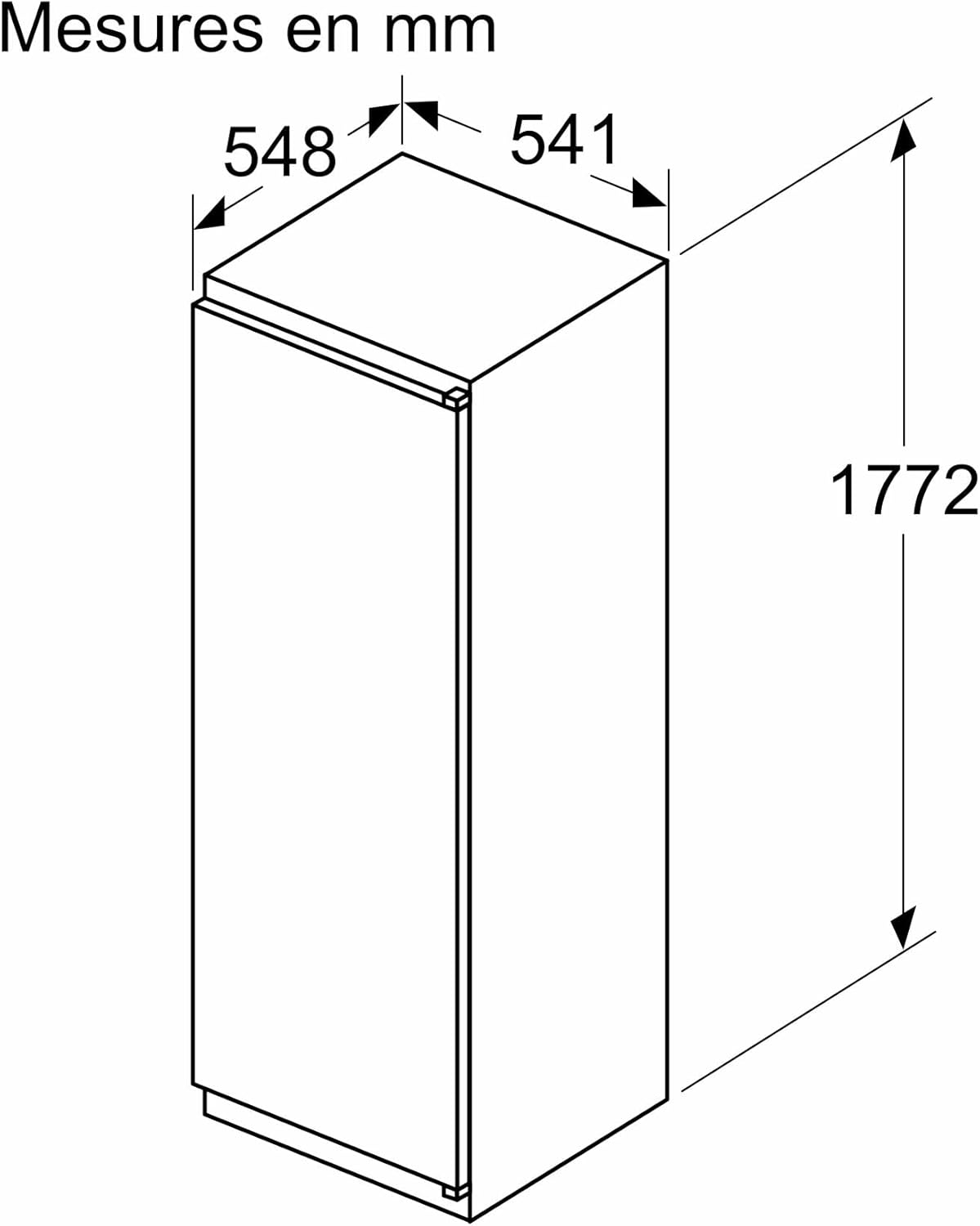 Bosch - Série 2 KIL82NSE0 - 177,2x54,1cm, 280L, réfrigérateur encastrable