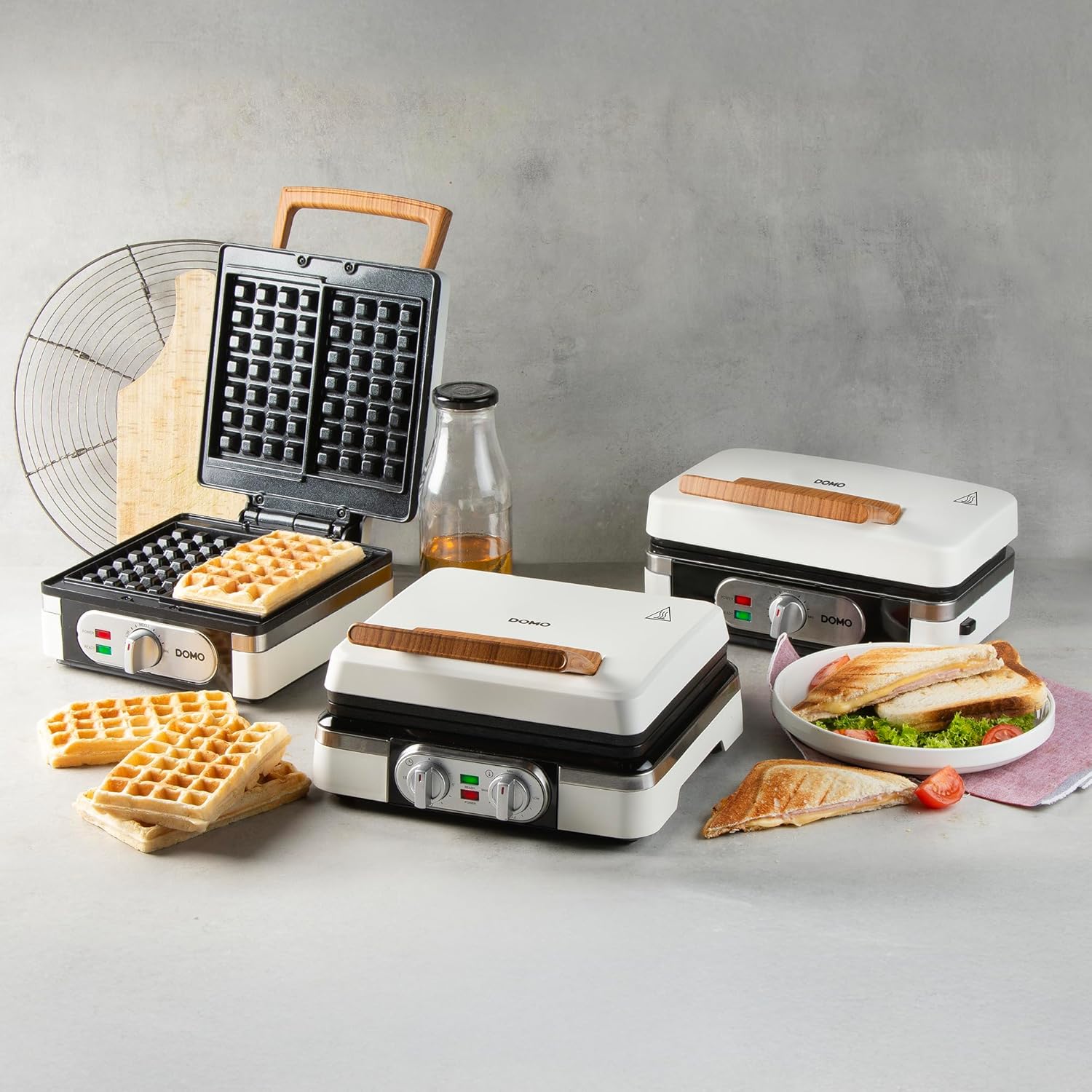 Domo - Gaufrier XL 4x7, 1400W, antiadhésif sans PFAS, DO9274W