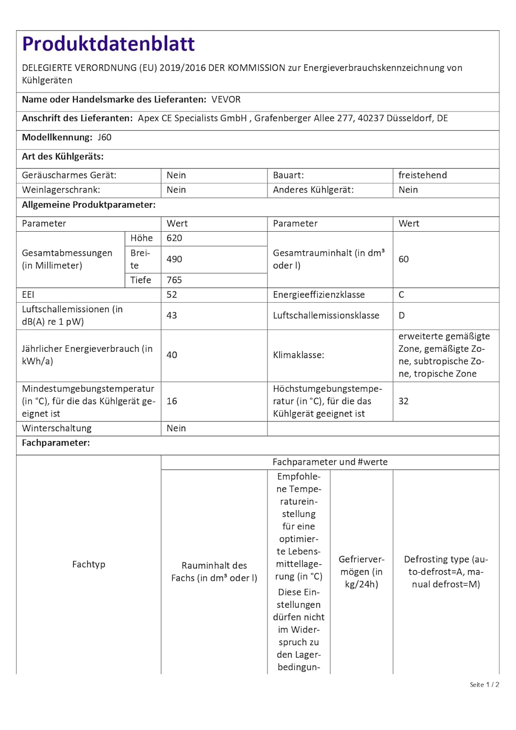 VEVOR - Réfrigérateur Portable 60L, 12V, -20°C à 20°C, roulettes