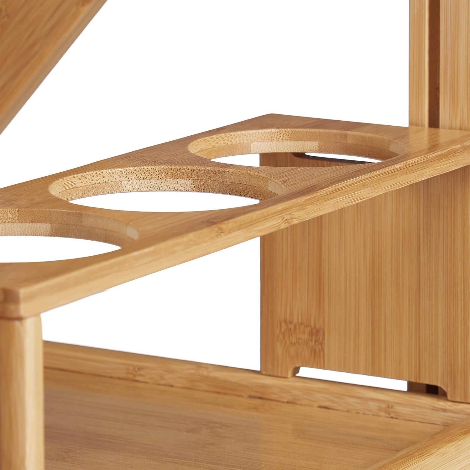 Relaxdays - desserte pliante bambou, 70x40,5x65cm, brun/noir