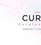 Image de marque minimaliste du produit. Fond blanc avec « CUR » en gros texte noir. Les sous-titres indiquent « sans fil » et « PERFECT CUT » en caractères plus petits.