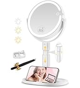 MOMOKUBA Miroir cosmétique avec éclairage, miroir de maquillage avec éclairage réglable en hauteur