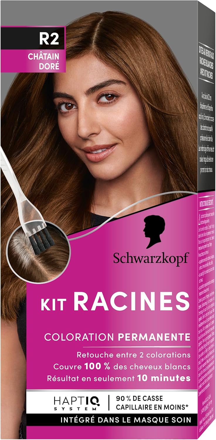 Schwarzkopf - Kit Racines permanentes - huile nourrissante - châtain doré R2