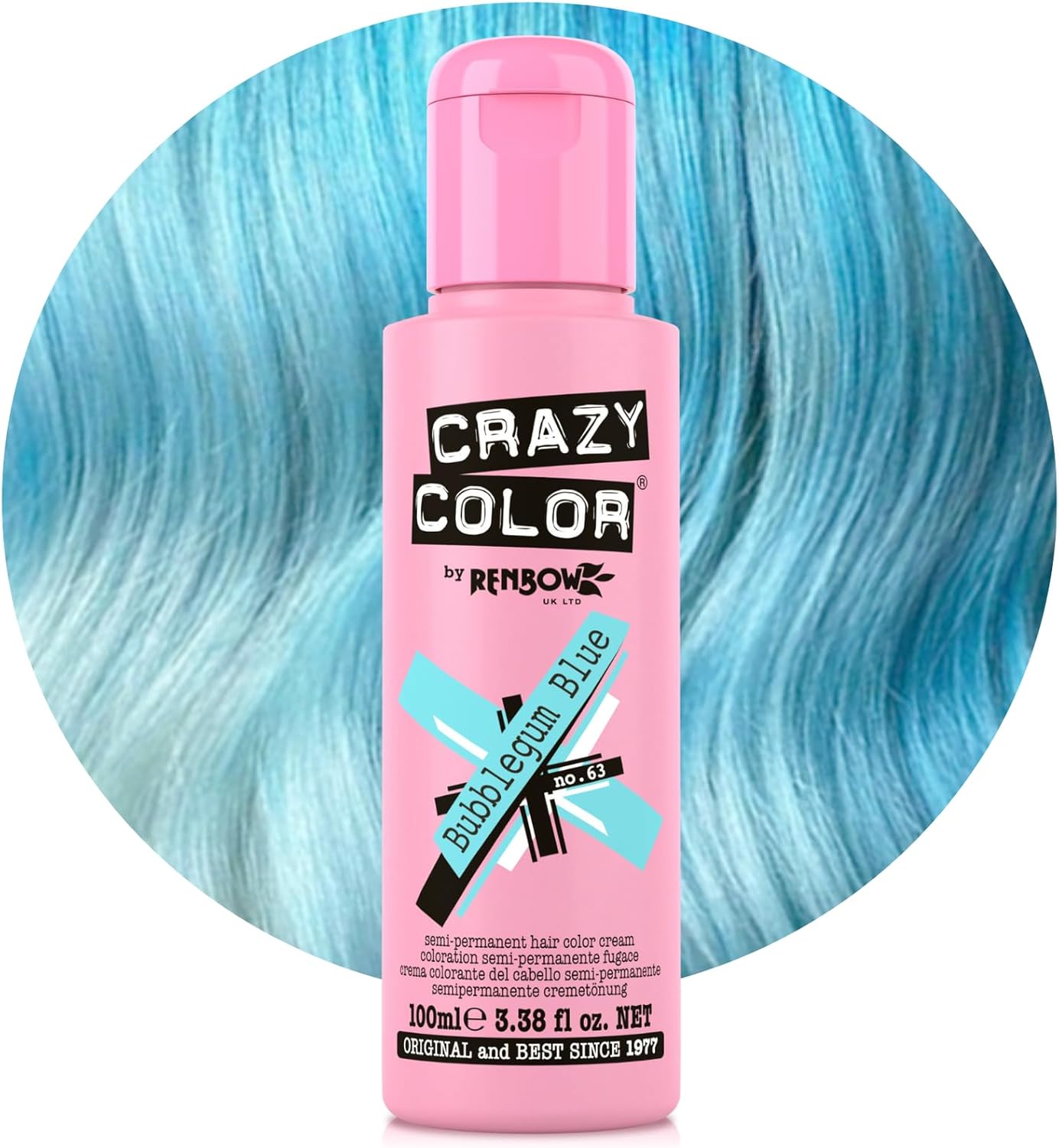Crazy Color - Bubblegum Blue - 100ml - crème colorante bleu clair