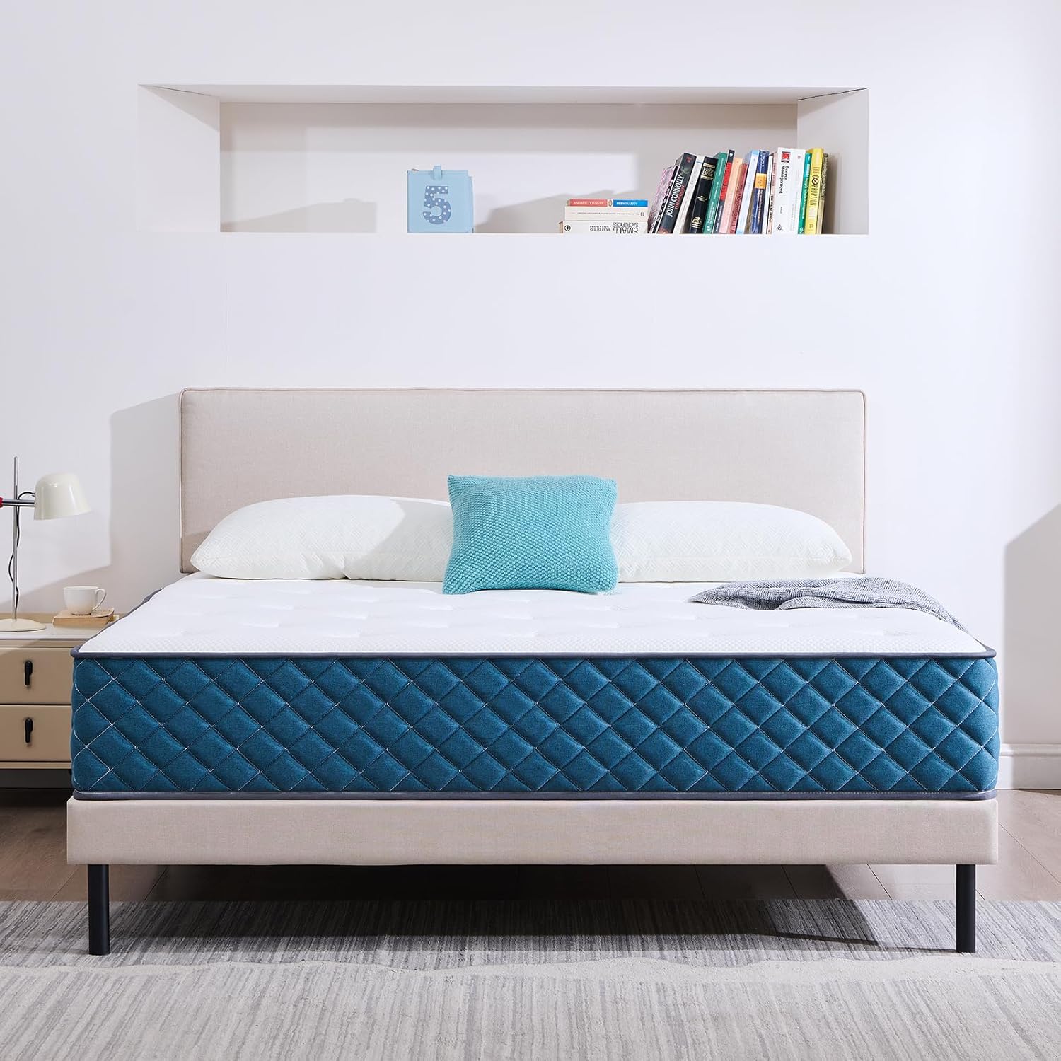 Matelas - 140x190x25 cm - ressorts ensachés, mémoire de forme, soutien parfait, respirant