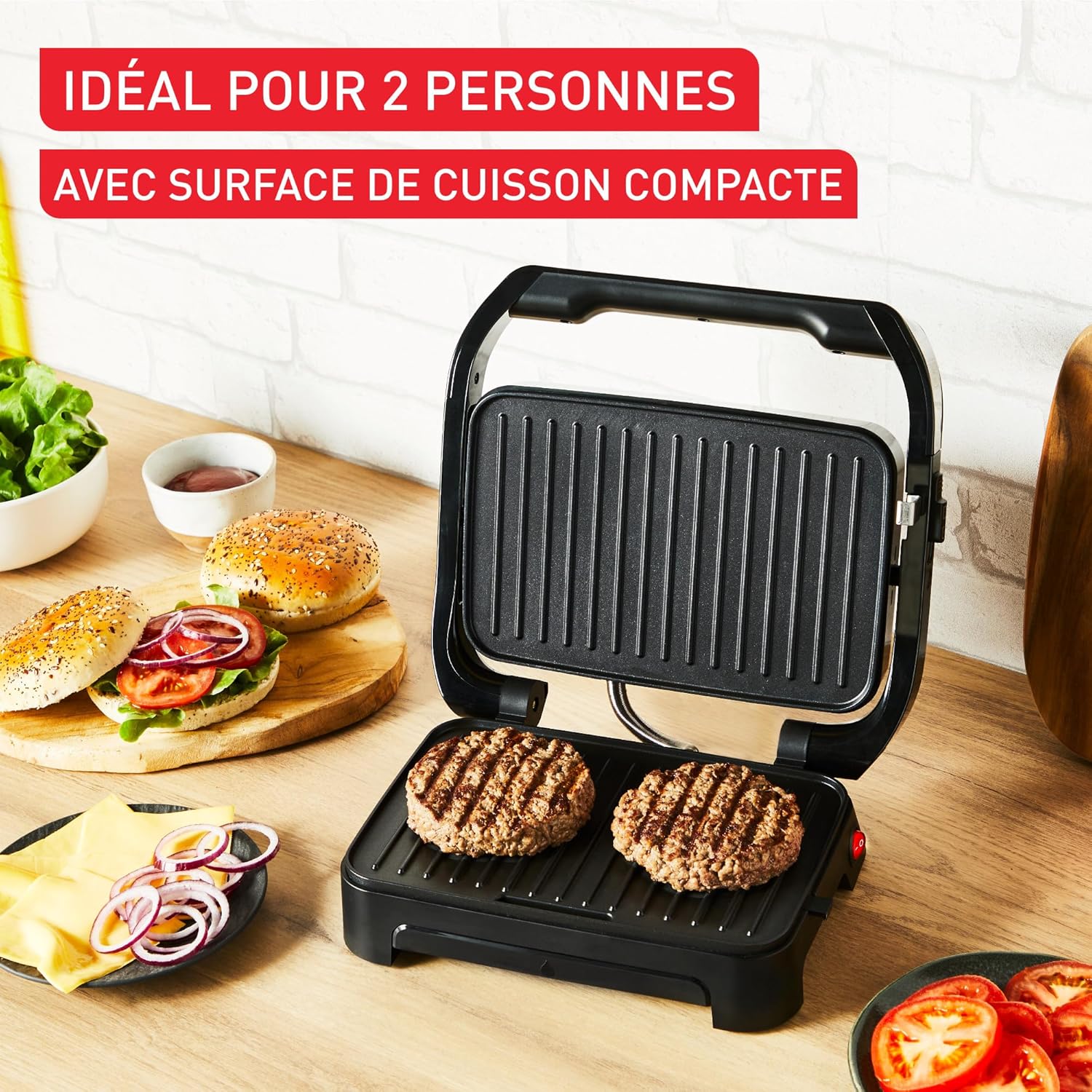 Tefal - Inicio Compact - grill panini antiadhésif, facile à nettoyer - GC270D10