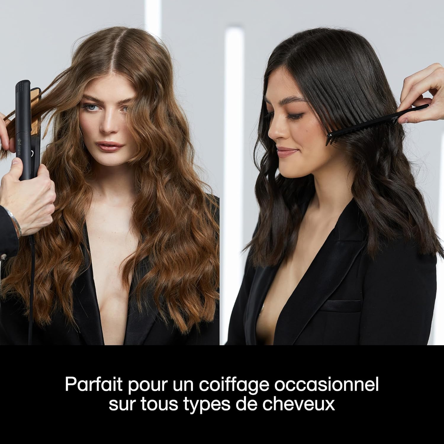 ghd - Lisseur Original - design arrondi, pro, tous cheveux, noir