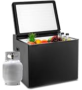 Smad Frigo Gaz 41L, Réfrigérateur Camping Car 12V 220V Gaz, Glacière à Absorption, 28/30mbar, Fri...