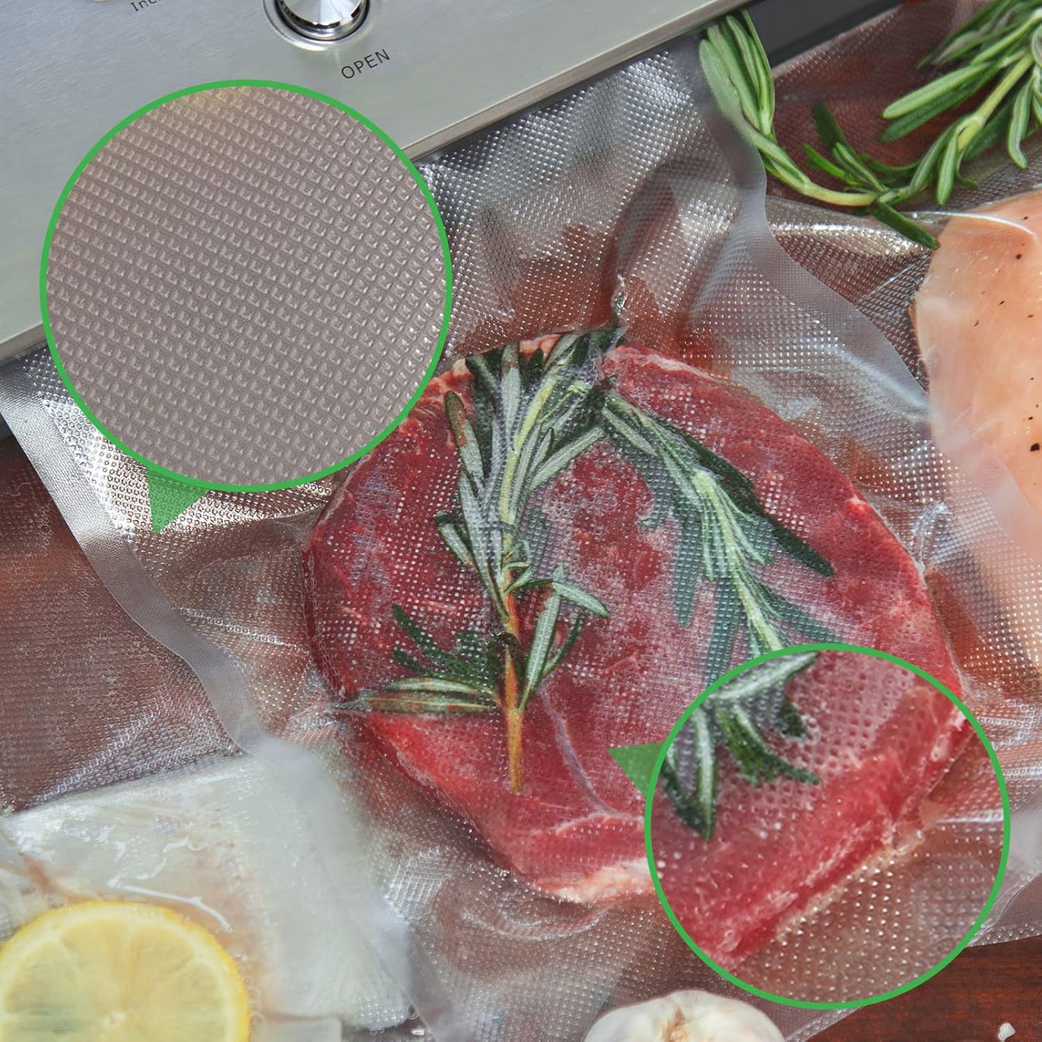 YISH - rouleaux sous vide alimentaires - 28x300cm - sans BPA, lot de 5