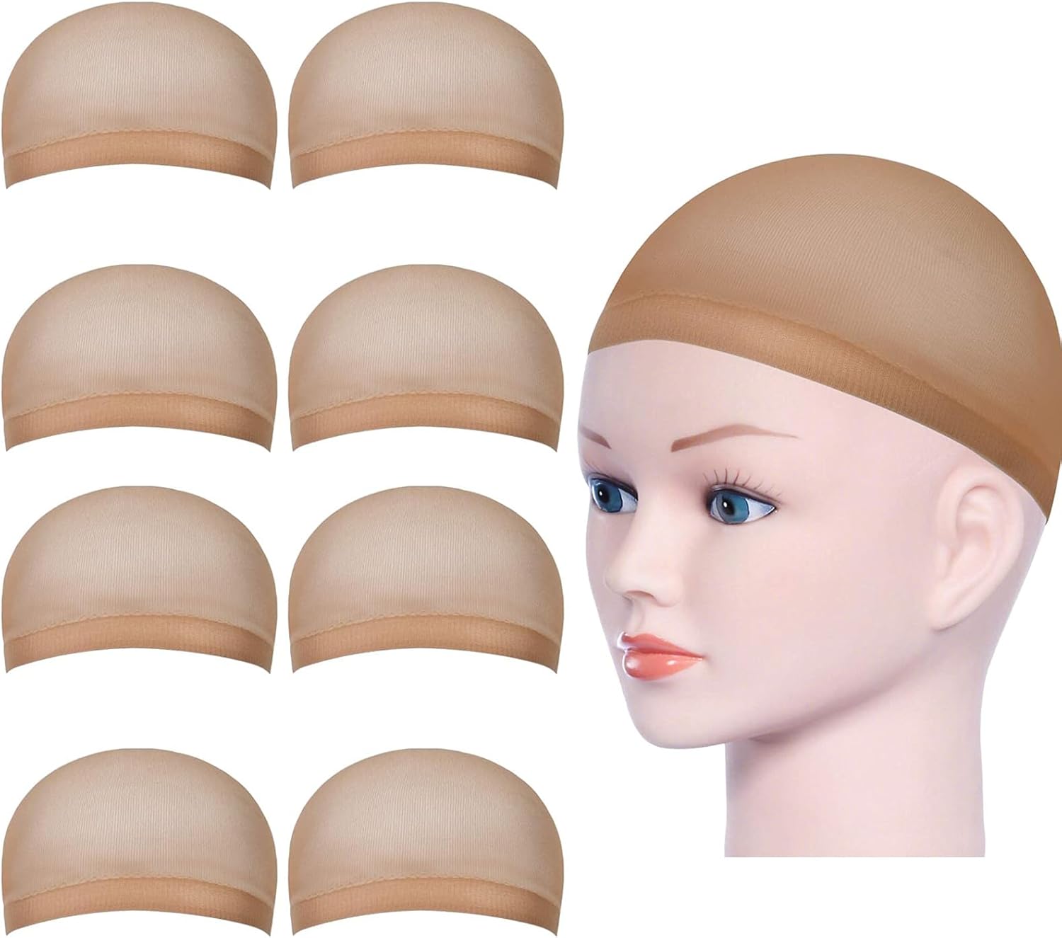 URAQT - Casquettes Filet Neutres - 8 pièces - Bonnet unisexe pour perruque