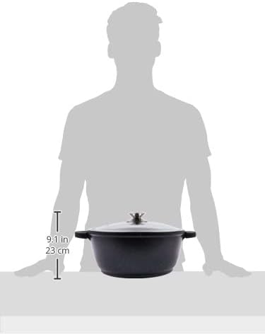 Kamberg - Marmite fonte aluminium 28 cm, revêtement pierre, induction, couvercle verre, 0008033