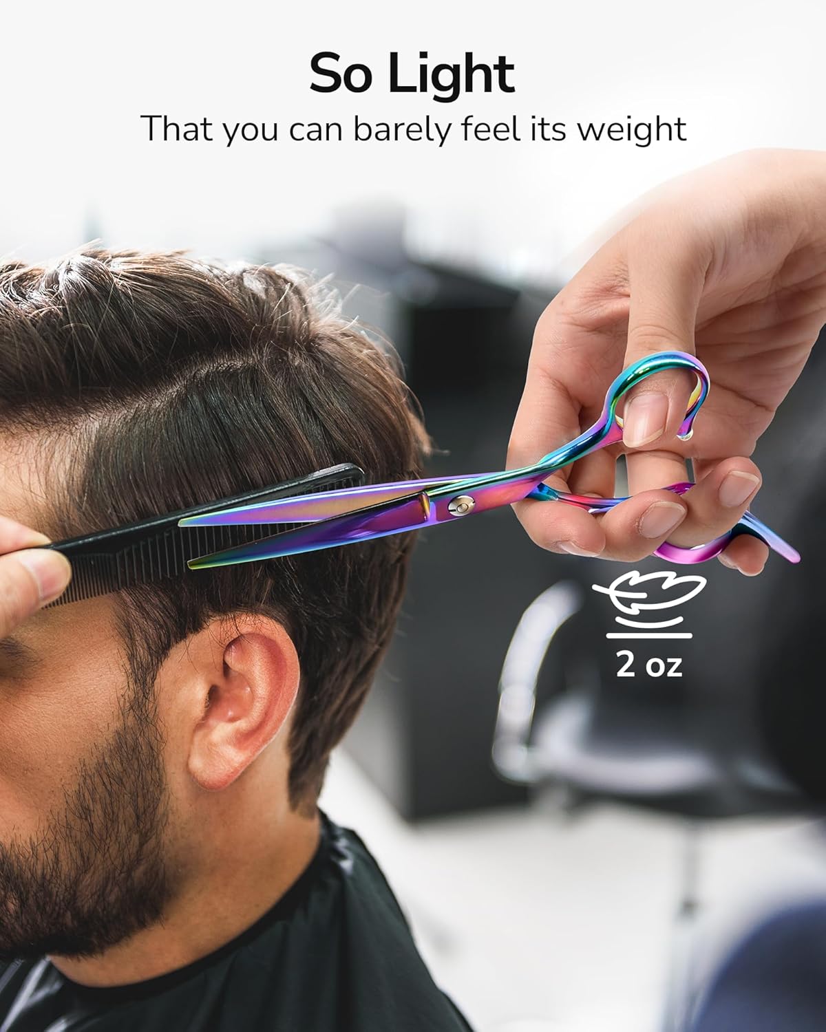 ULG – ciseaux de coiffure pro – 16,5 cm – lame rasoir inox japonais