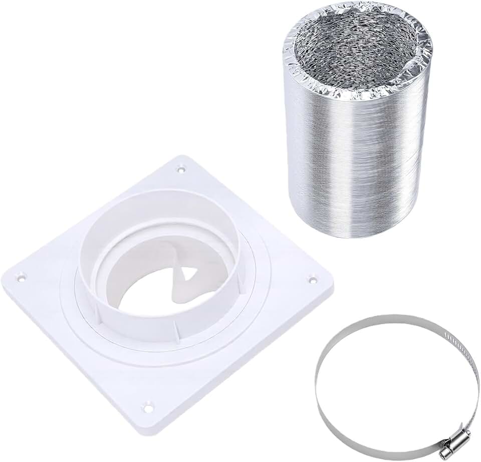 Fafeicy - kit de raccordement sécheuse - 10 cm/2,4 m - verrou rotatif, tuyau alu flexible