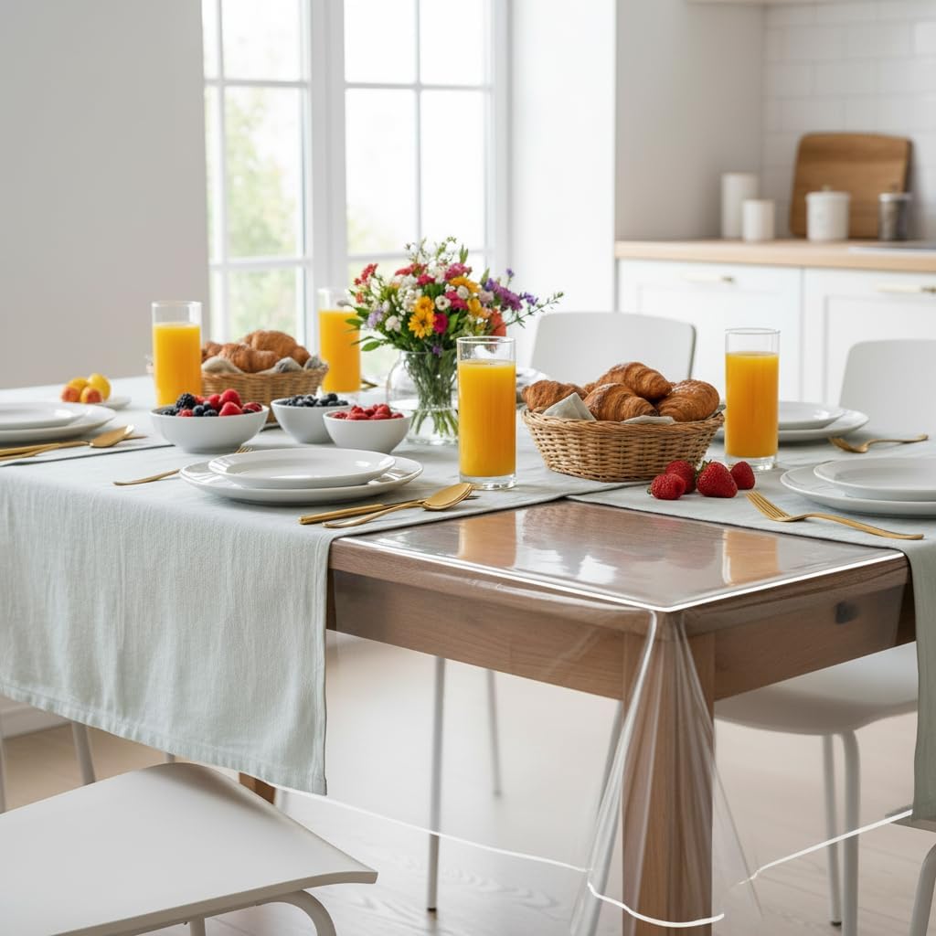 VITA PERFETTA - nappe transparente fine - 180x180 cm - PVC protection