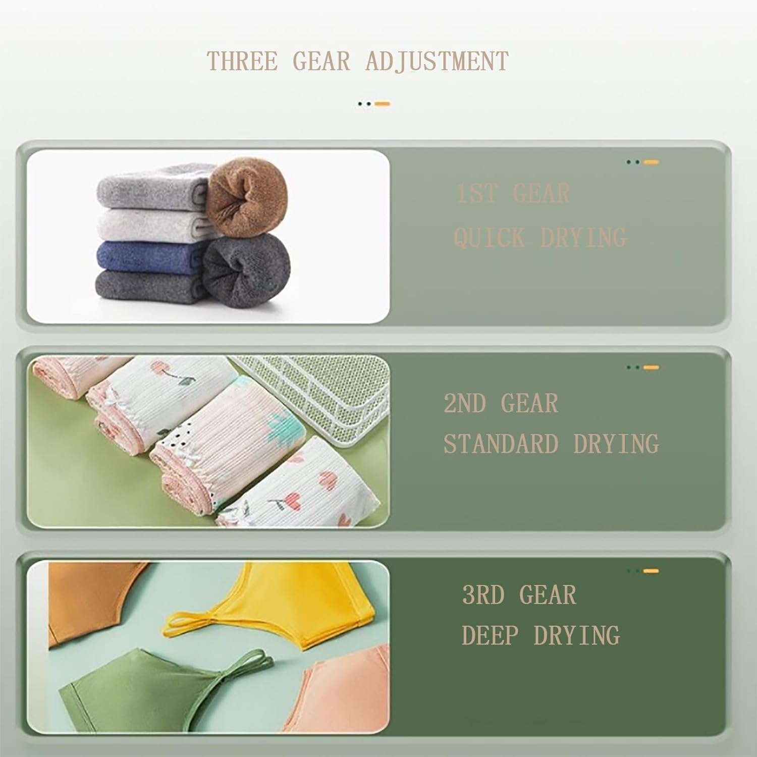 ERICAT - sèche-linge portable, mini, inox, écran LCD tactile, 3 modes