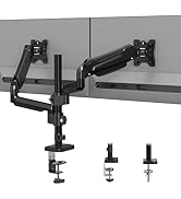 BONTEC Support de bureau double moniteur pour écrans de 13 à 32 pouces, support réglable à ressort à gaz, inclinable, pivotant...