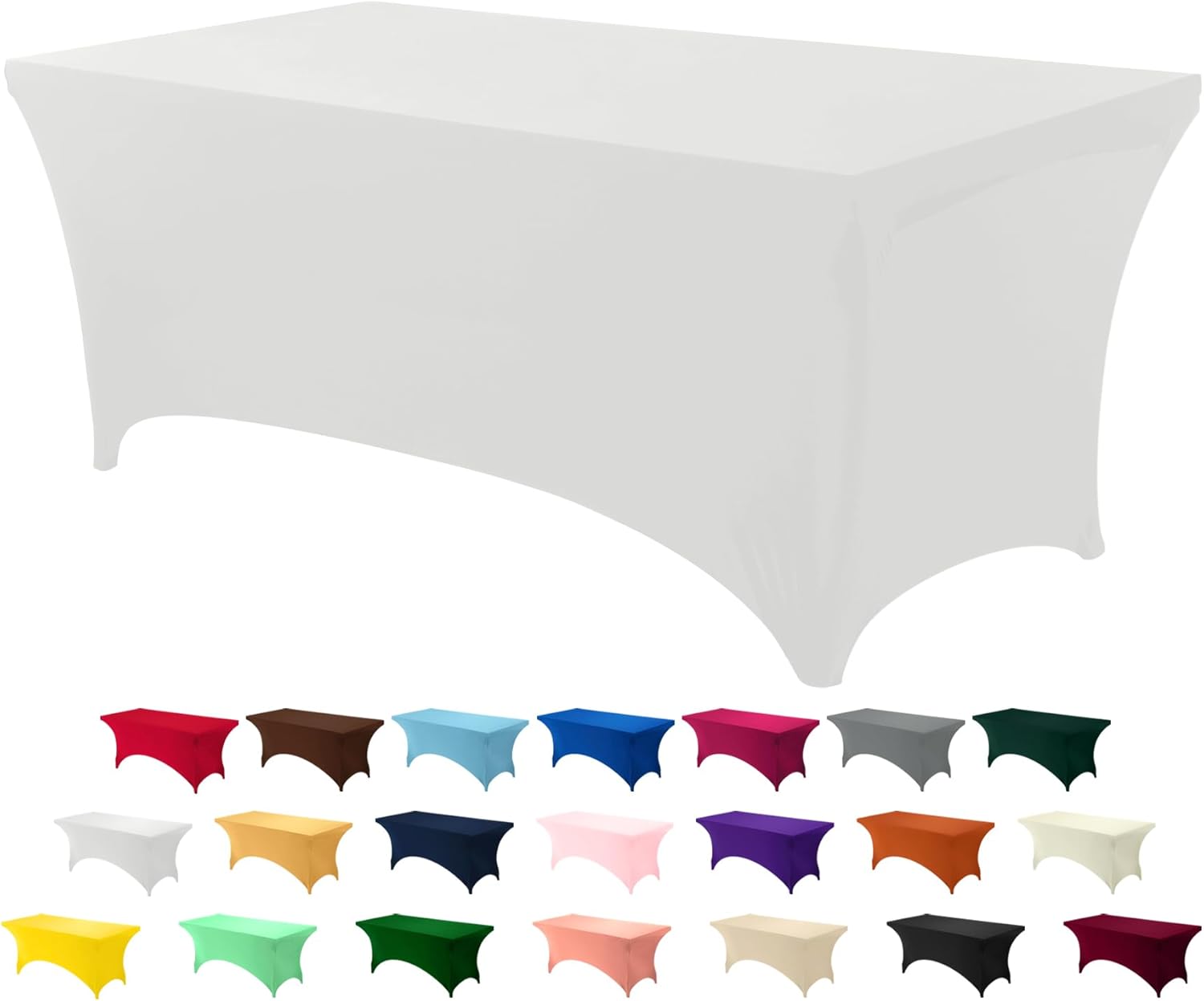 Utopia Kitchen - nappe de table extensible - 183 cm - polyester spandex, lavable, blanc