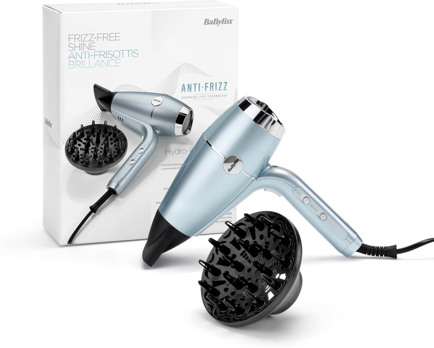 BaByliss - sèche-cheveux Hydro-Fusion 2100W - ionique, cheveux brillants et protégés - D773DE