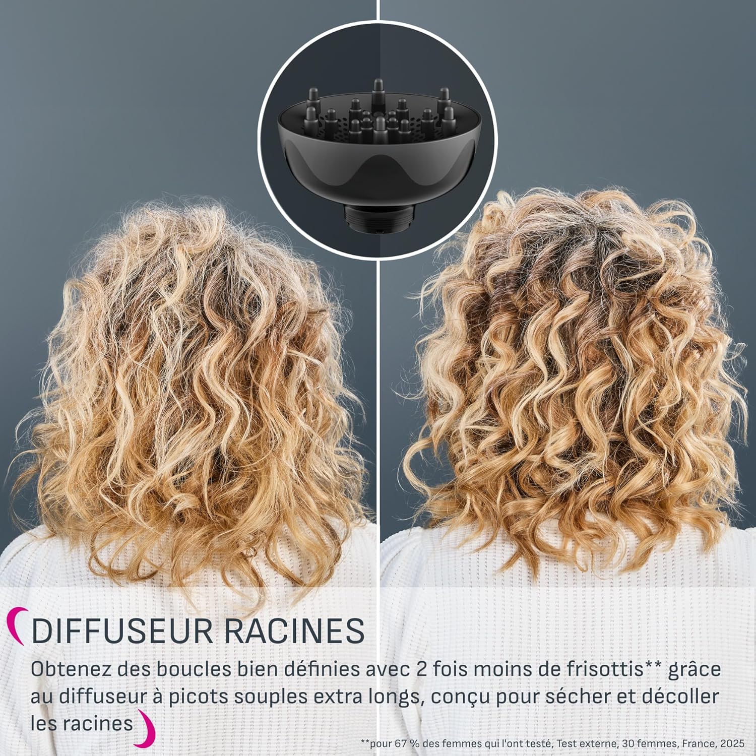 Calor - Curl Harmony - Sèche-cheveux diffuseur 3-en-1, cheveux bouclés, redefine et sublime - CV7D30C0