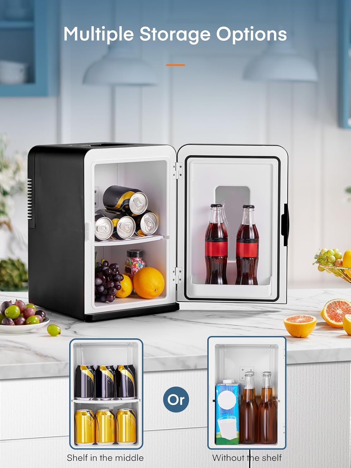 FOHERE - Mini frigo 15L compact, chaud/froid, 21 canettes, silencieux