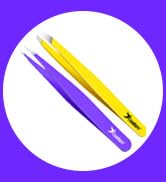 Candure Pince a Epiler Professionnelle Acier Inoxydable Precision Écharde Oblique 