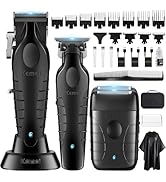 KEMEI Tondeuse à cheveux professionnelle pour homme, sans fil, complète, lame en T, kit complet a...