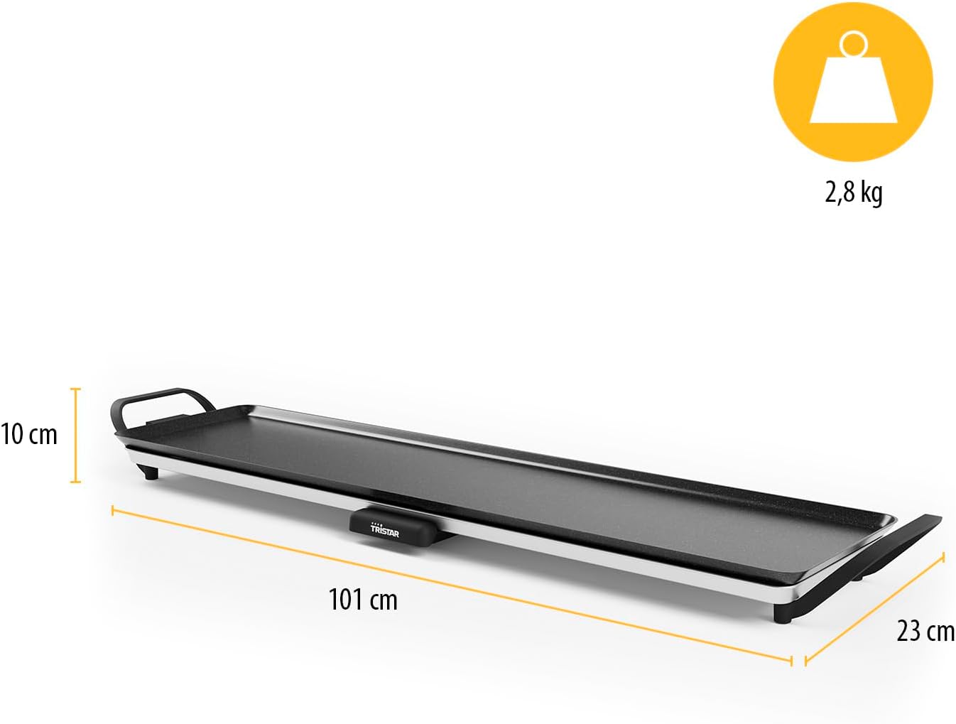 Tristar - grill de table XL - 90x23 cm - thermostat réglable, bac amovible BP-2669