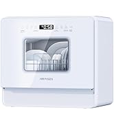 AIRMSEN Lave-vaisselle de Table Mini Lave-vaisselle avec 7+2 Programmes, Fonction Sel Adoucissant...