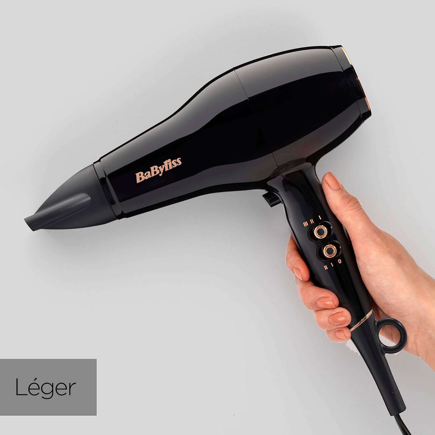 BaByliss - Pro Power - puissant 2300W, moteur AC, ionique, 3 temp./2 vitesses, noir - D5245E