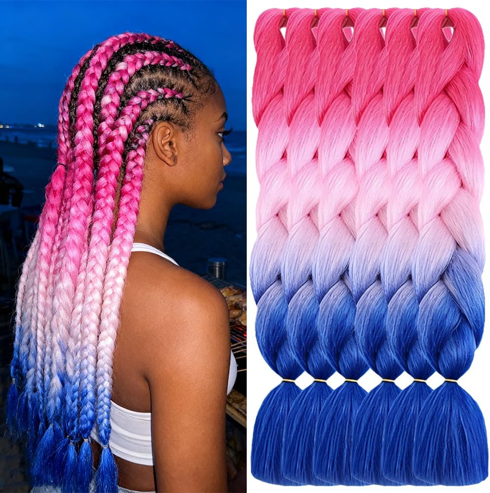 ShowJarlly - Tresse Jumbo Ombre 24'' 500g, synthétique, 5pcs