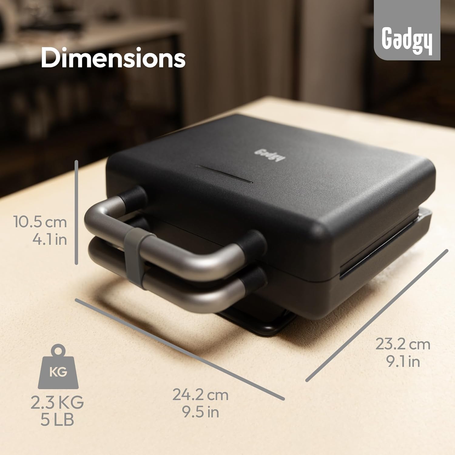 Gadgy - 2 en 1 Gaufrier/Croque-Monsieur - plaques amovibles, thermostat, rangement vertical