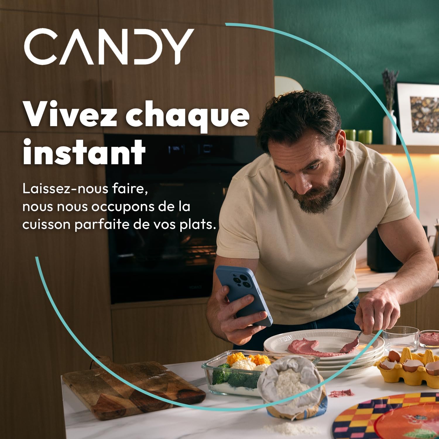 Candy - Four encastrable série WiFi - 59,5x59,5x56,8cm - Pyrolyse, chaleur tournante, porte froide, cavité XXL