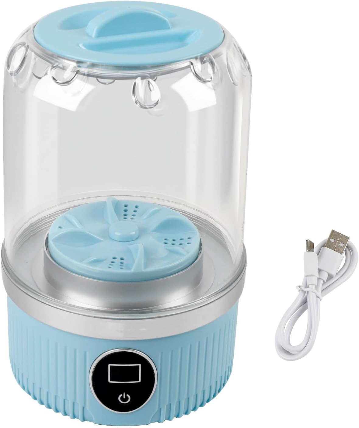 Mini machine à laver portable - 2 modes, 15W - compacte, bleue, mobile, idéale bébé et voyage