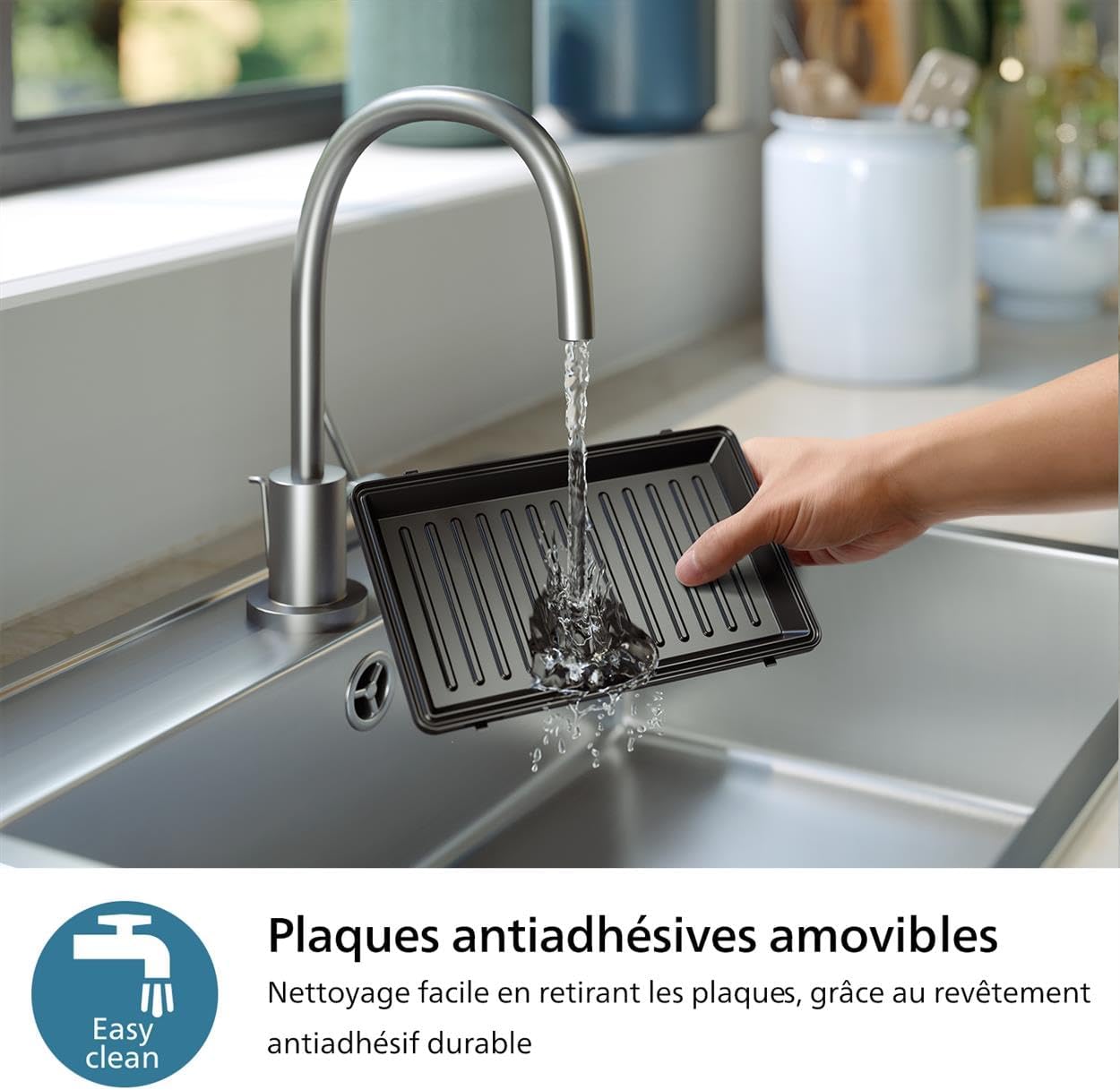 Philips - Série 5000 - plaques amovibles - sandwichs, paninis, gaufres - 750W - HD2350/80